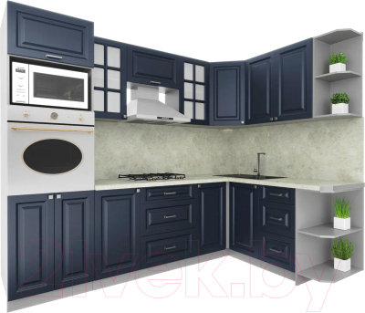 Готовая кухня Интерлиния Мила Шато 1.68x2.6 ВТ правая - фото