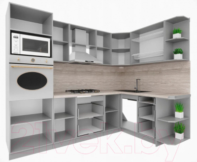 Готовая кухня Интерлиния Мила Шато 1.68x2.6 ВТ правая