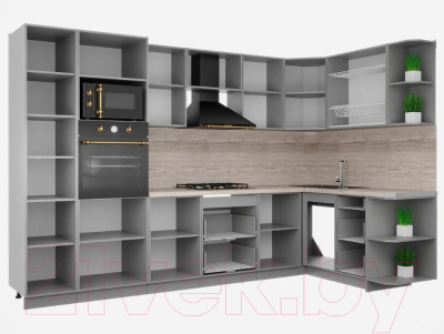 Готовая кухня Интерлиния Мила Шато 1.68x3.2 ВТ правая