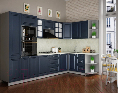 Готовая кухня Интерлиния Мила Шато 1.68x3.2 ВТ правая