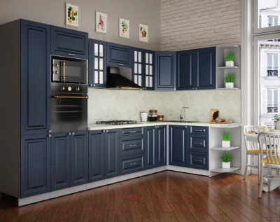 Готовая кухня Интерлиния Мила Шато 1.68x3.4 ВТ правая