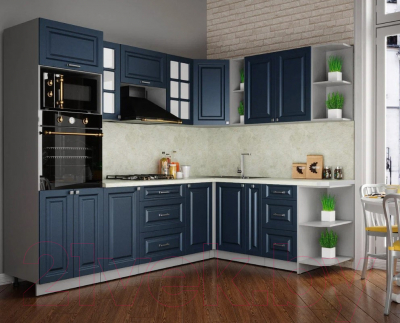 Готовая кухня Интерлиния Мила Шато 1.88x2.6 ВТ правая