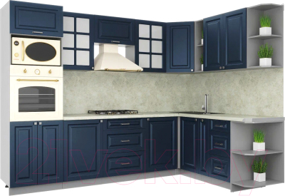 Готовая кухня Интерлиния Мила Шато 1.88x2.8 ВТ правая - фото