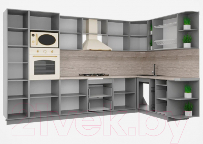 Готовая кухня Интерлиния Мила Шато 1.88x3.4 ВТ правая