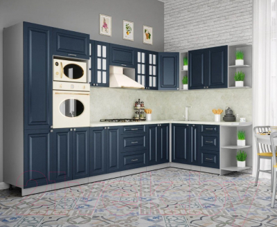 Готовая кухня Интерлиния Мила Шато 1.88x3.4 ВТ правая