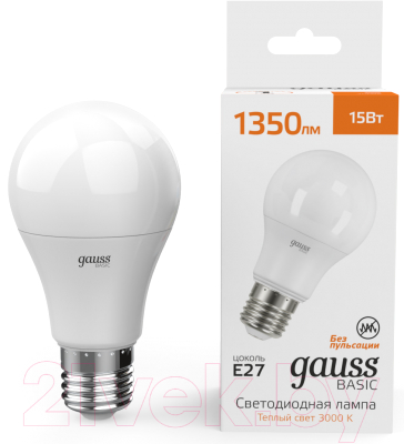 Лампа Gauss Basic E27 15W 3000K / 10202152