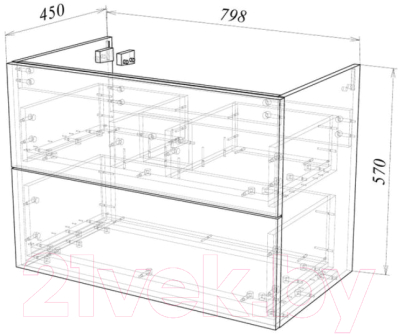 Тумба под умывальник Garda Grado 58н_80 / 26.58н.800