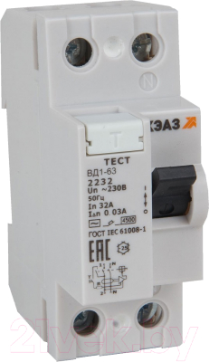 Устройство защитного отключения КЭАЗ ВД1-63-2216-АС-УХЛ4 / 318458 - фото