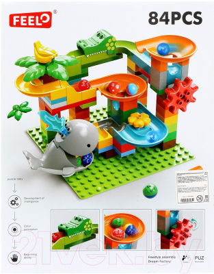 Конструктор Feelo Шарики. Кит-горка FL1647 / 9893165