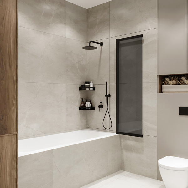 Стеклянная шторка для ванны Benetto BEN801 BLT