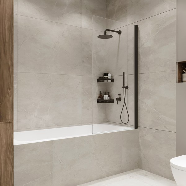 Стеклянная шторка для ванны Benetto BEN802 BLC