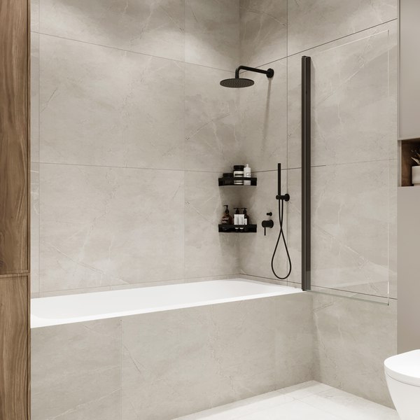 Стеклянная шторка для ванны Benetto BEN802 BLC