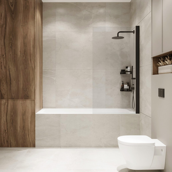 Стеклянная шторка для ванны Benetto BEN802 BLC