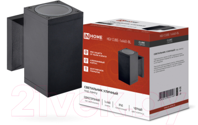 Бра уличное INhome НБУ CUBE-1хA60-BL / 4690612045146