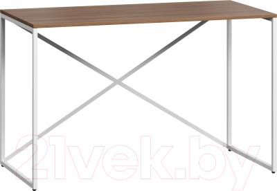 Письменный стол Loftyhome Мальборк Кросс мини / 1628018 (шимо темный с белым основанием) - фото