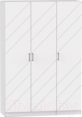 Шкаф Интермебель Марсель-3 / МР 01-03-MN (белый софт) - фото
