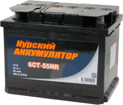 Автомобильный аккумулятор Курский Аккумулятор 6СТ-55NR R 480A - фото