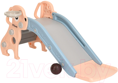 Горка-комплекс Pituso Мопсик с баскетбольным кольцом / FE-HT-XG0-beige - фото