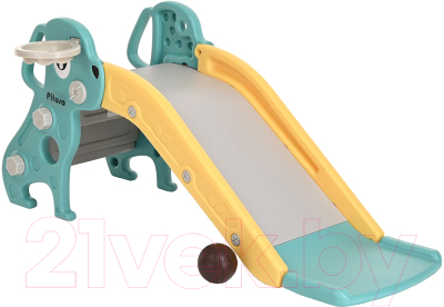 Горка-комплекс Pituso Мопсик с баскетбольным кольцом / FE-HT-XG0-green - фото