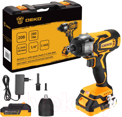 Аккумуляторный шуруповерт Deko DKIS20-Li / 063-4392 - фото