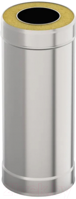 Труба дымохода UMKPRO 0.5м ф 130х200 AISI 439/439 1.0мм/0.5мм (К) - фото