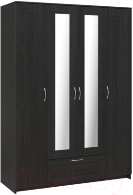 Шкаф Mio Tesoro Сириус 4-х створчатый 1 ящик 2.02.01.520.5 (дуб венге) - фото