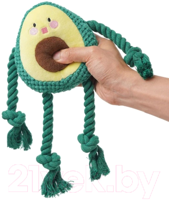 Игрушка для собак Mr. Kranch Авокадо с канатиками и пищалкой / MKR000003