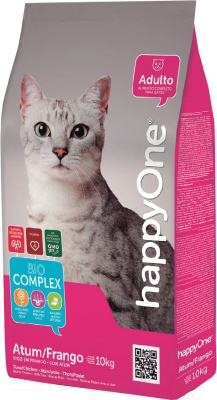 Сухой корм для кошек HappyOne Cat Tuna/Chicken (10кг) - фото