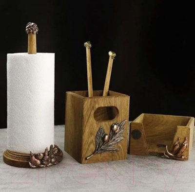 Держатель бумажных полотенец Кольчугинский мельхиор Овощи / КМ1068ПД06