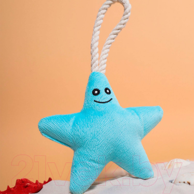 Игрушка для собак Mr. Kranch Звездочка с канатом и пищалкой / MKR80255