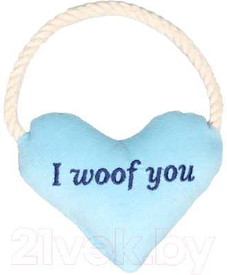 Игрушка для собак Mr. Kranch Сердечко с канатом и пищалкой / MKR80268 - фото