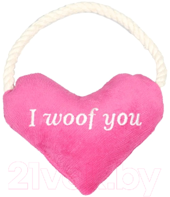 Игрушка для собак Mr. Kranch Сердечко с канатом и пищалкой / MKR80267 - фото