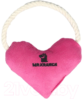 Игрушка для собак Mr. Kranch Сердечко с канатом и пищалкой / MKR80267
