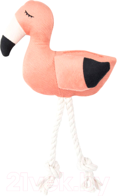 Игрушка для собак Mr. Kranch Фламинго с канатом и пищалкой / MKR80262