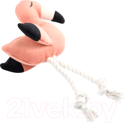 Игрушка для собак Mr. Kranch Фламинго с канатом и пищалкой / MKR80262