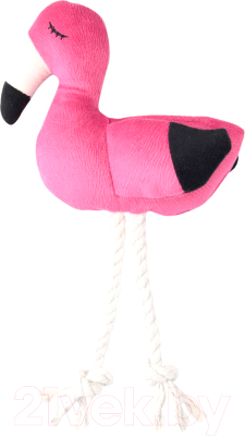 Игрушка для собак Mr. Kranch Фламинго с канатом и пищалкой / MKR80261