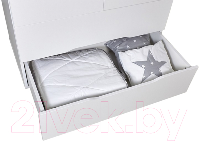 Шкаф Polini Kids Simple двухсекционный с ящиками 3610 / 0002753.163 (белый/дуб каменный)