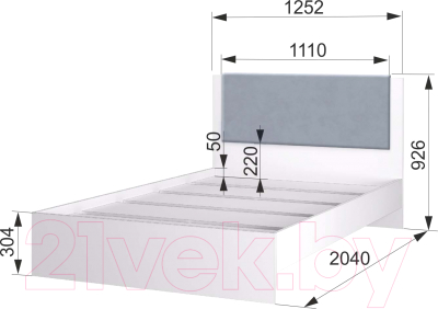 Полуторная кровать Аквилон Акцент №1200М