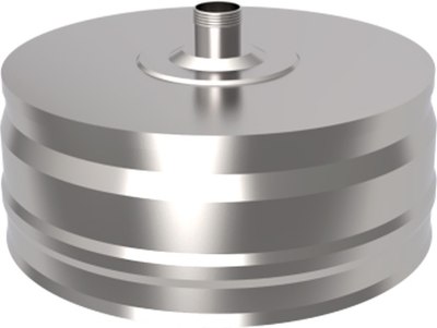 Заглушка дымохода UMKPRO ф 130 AISI 439/0.5мм Н штуцер 3/4 - фото