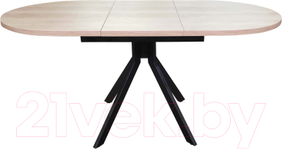 Обеденный стол Васанти Плюс Дорн-1 120-160x80 (дуб небраска натуральный/черный)