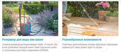 Мойка высокого давления Gardena AquaClean Li-40/60 без аккумулятора