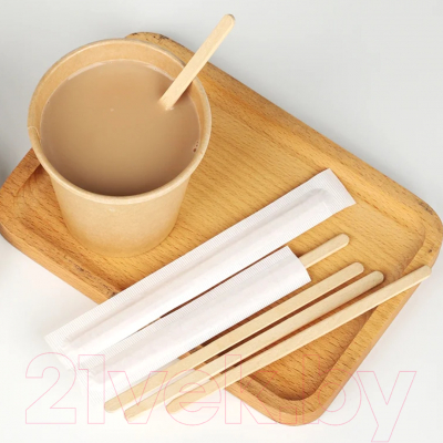 Набор размешивателей Паксервис Деревянный 180мм / 286153