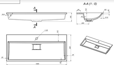 Умывальник Versalia Absolute 100