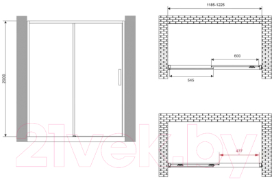 Душевая дверь Abber Komfort AG93120B