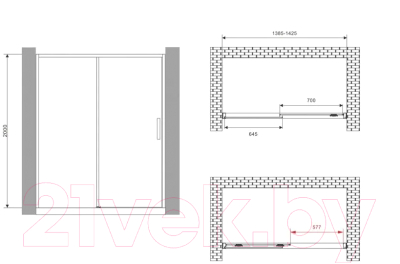 Душевая дверь Abber Komfort AG93140B