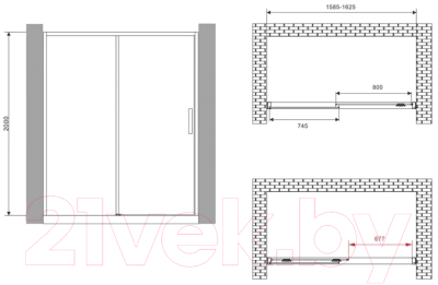 Душевая дверь Abber Komfort AG93160B