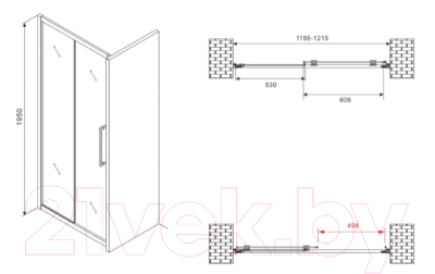 Душевая дверь Abber Schwarzer Diamant AG30120BMH