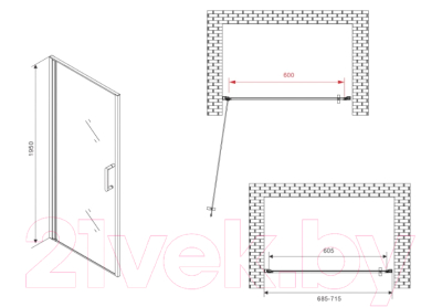Душевая дверь Abber Sonnenstrand AG04070M