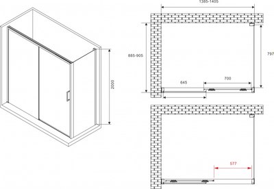 Душевой уголок Abber Komfort AG93140B-S92B