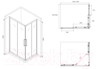 Душевой уголок Abber Schwarzer Diamant AG02129BH